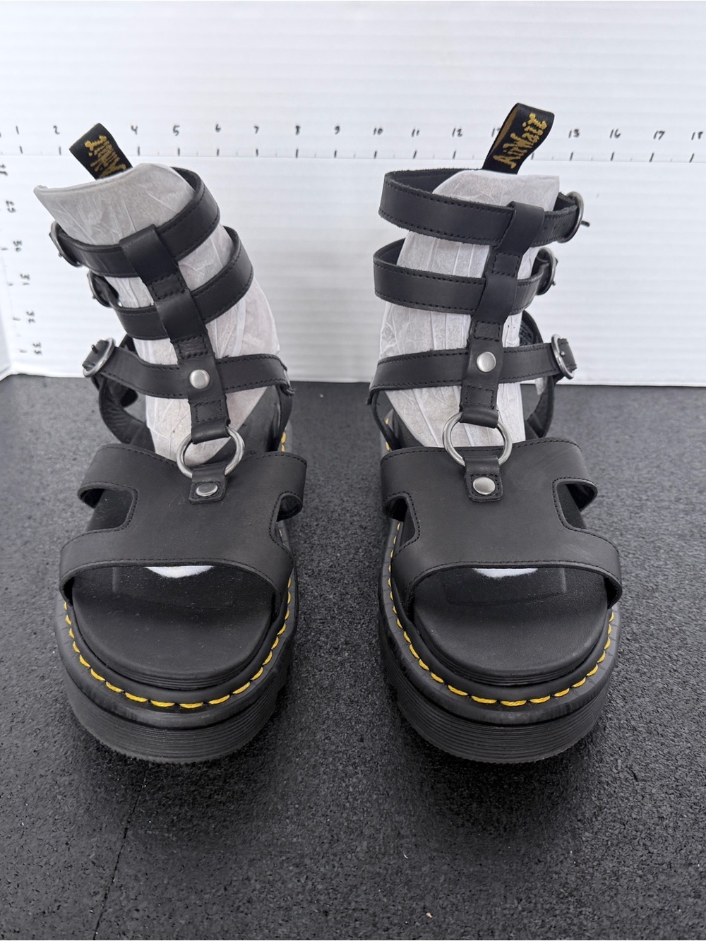 NWOT Dr. Martens Women's Adaira Black Strappy Platform Sandals - Picture 2 of 5